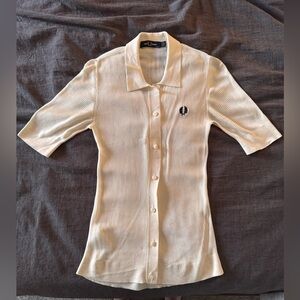 Fred Perry Ivory Ribbed Polo Shirt